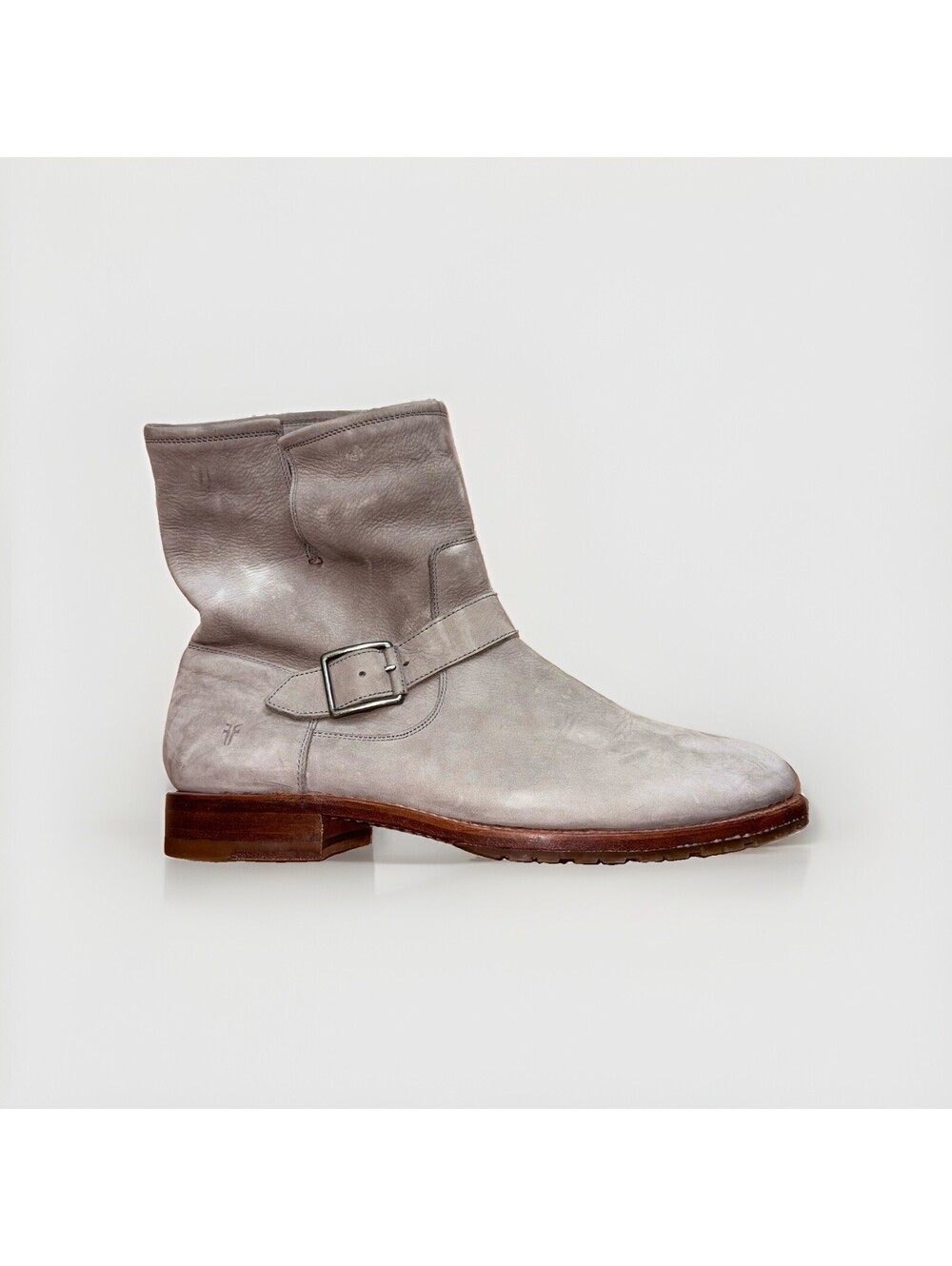 Frye Veronica Gray Nubuck Leather Ankle Boots Women 11B Made In Mexico